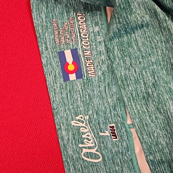 Askels leggings scenic hem mountains Colorado green Size Large - Picture 2 of 5